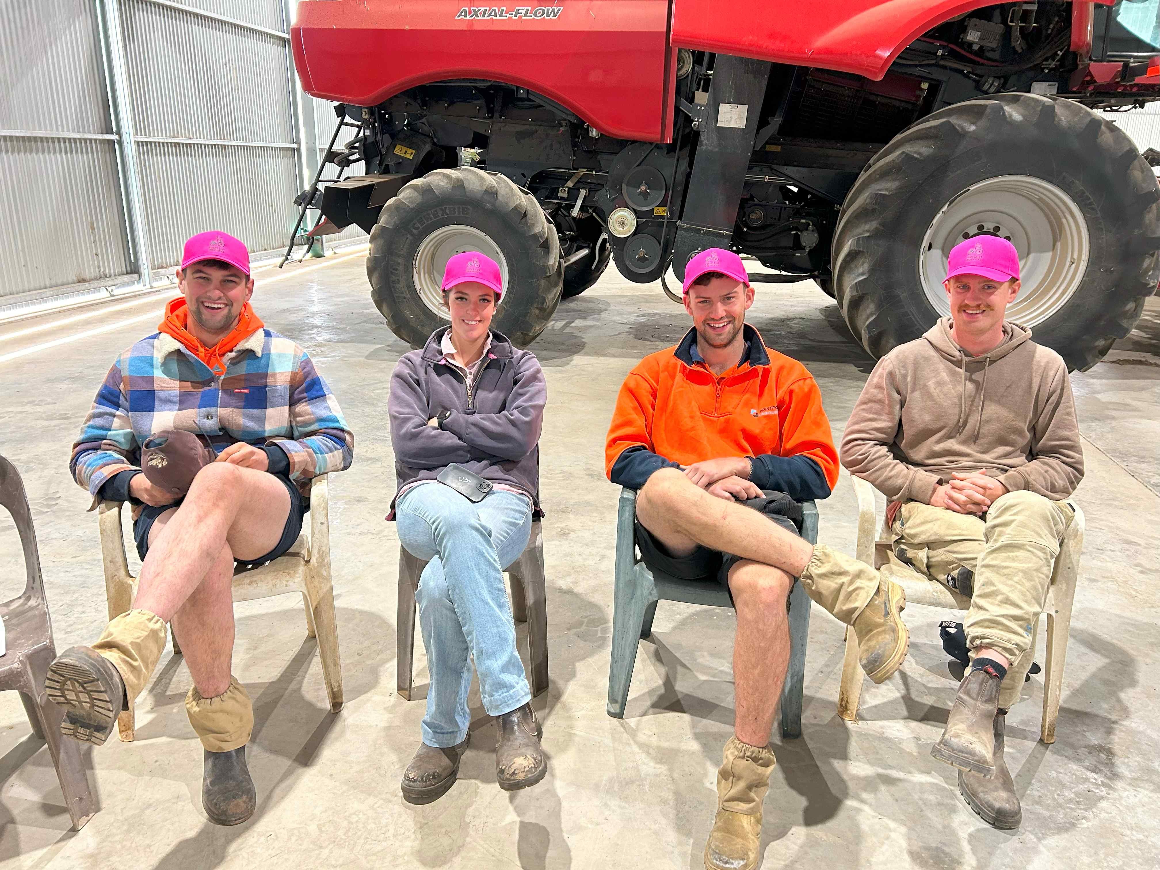 Farm crew on a break